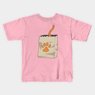 Hand Drawn Cat in the Bag Kids T-Shirt